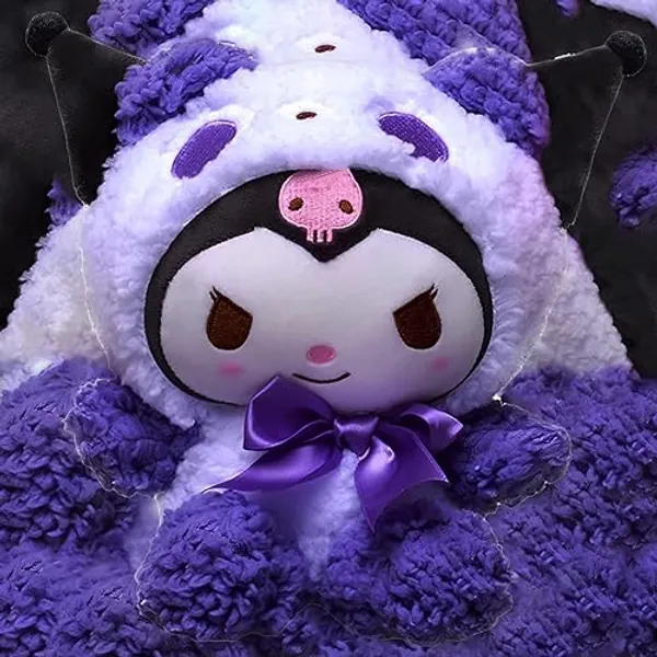 WKxinxuan Kuromi Peluche, My Melody Juguetes de Peluche, 22 CM Kawaii Morado Dibujos Animados Anime Sanrio Peluche, Kuromi Muñeca para Niños y Niñas Cumpleaños