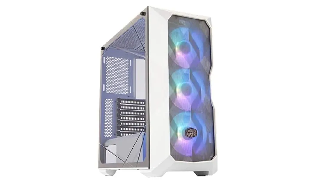 Cooler Master MasterBox TD500 Mesh White- Caja PC ARGB Frontal Mallado Líneas Poligonales, 3 x 120 mm Ventiladores Preinstalados, Panel Lateral Vidrio, Configuraciones Flujo de Aire -Color Blanco - TD500 Mesh Color Blanco