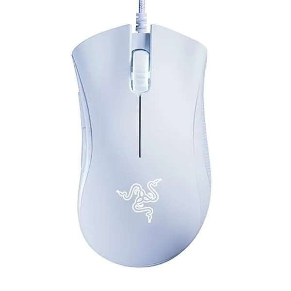 Razer Ratón para juegos DeathAdder Essential, Sensor óptico, 6400 DPI, 5 Botones programables, Interruptores mecánicos, Agarres laterales de goma, Color Blanco - Essential (2021) - Blanco