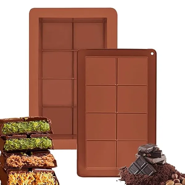 2 Piezas Molde de silicona para Dubai chocolate, Moldes Para Barra De Chocolate Profundos De Silicona Sin BPA, Solicite azúcar, chocolate, helado, pastel