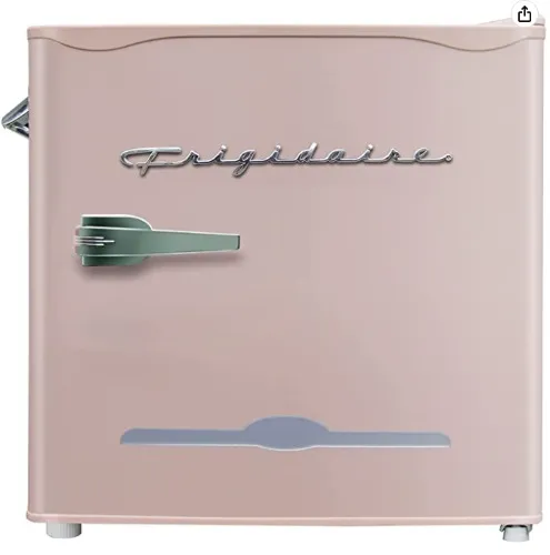 FRIGIDAIRE Coral EFR176- AMZ Retro Mini Refrigerator-Energy Saving-Adjustable Thermostat Control-Side Mounted Bottle Opener-Ideal for for Dorm, Office, RV, Garage, Apartment 1.6 Cubic Feet : Home & Kitchen