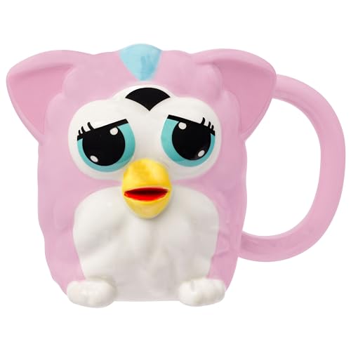 Silver Buffalo Furby Pink Ceramic 3D Sculpted Mug