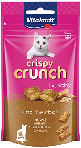 Vitakraft Crispy Crunch Malt - Friandises croustillantes anti boules de poils pour Chat - 1 x 60g - Malt - 60 g (Lot de 1)