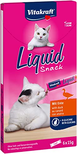 Vitakraft Liquid Snack Friandise pour Chat au Canard, 6 x 15g - Sauce canard