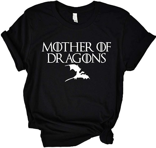 ANRevelinCN Unisex Cotton Round Neck Short Sleeved T-Shirts Mother of Dragons T-Shirts Game of Thrones