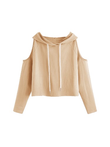 SweatyRocks Women's Cold Shoulder Tie Dye Pullover Hoodie Crop Top Sweatshirt