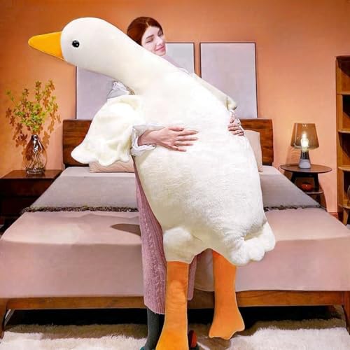 BXEBUI Giant White Goose Plush-75 Inch, Very Huge body Fat Goose Stuffed Animal, 6 Foot Duck Plush Toys Hugging Pillow Gifts for Everyone (75 in) - 75 in