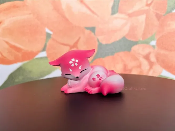 Yae Miko Fox Figure Resin Sculpture Genshin Impact Lady Yae Miko's Fox Figure Pink Fox