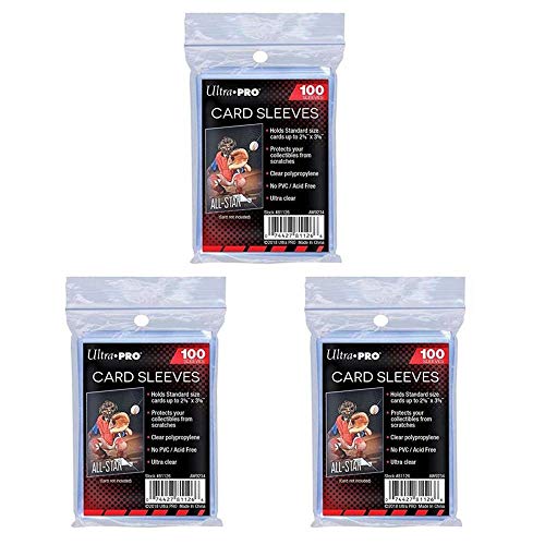 Ultra Pro standard regular soft penny card sleeves for trading cards such as Pokemon, Magic, sports cards, standard size, transparent - 300