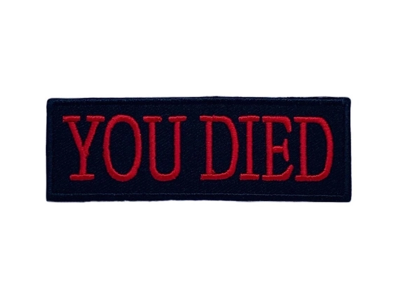 You Died Souls Bourne Inspired Patch (3.5 Inch) Hook and Loop Badge DIY Gamer Costume Perfect for Backpacks, Bags, Hats, Caps, Gift Patches