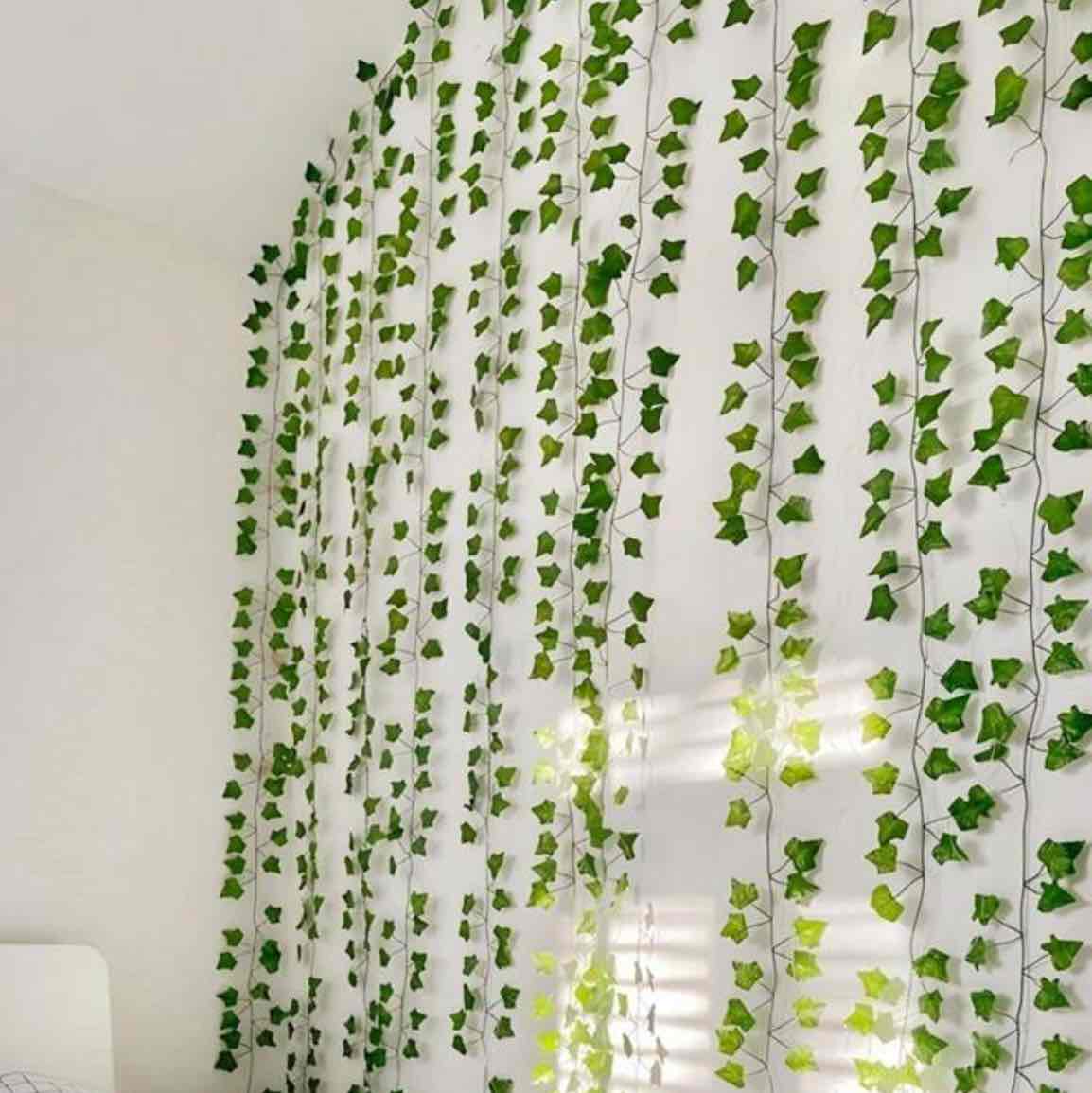 Green Artificial Ivy Vines Artificial Plant Greenery Garland Fake Vines Hanging Ivy Garland Looks Vivid Can Be Used For Weddings, Bedrooms, Gardens, Balconies, Swing Frames, Shopping Malls, Stair Decoration, Greenery Backdrop, Jungle Theme Party Supplies, Easy To Install And Disassemble,Fake Plants,Fall Decor,Room,Desk,Garden Decor,Room Decoration Stuff, Valentine Day, Gift