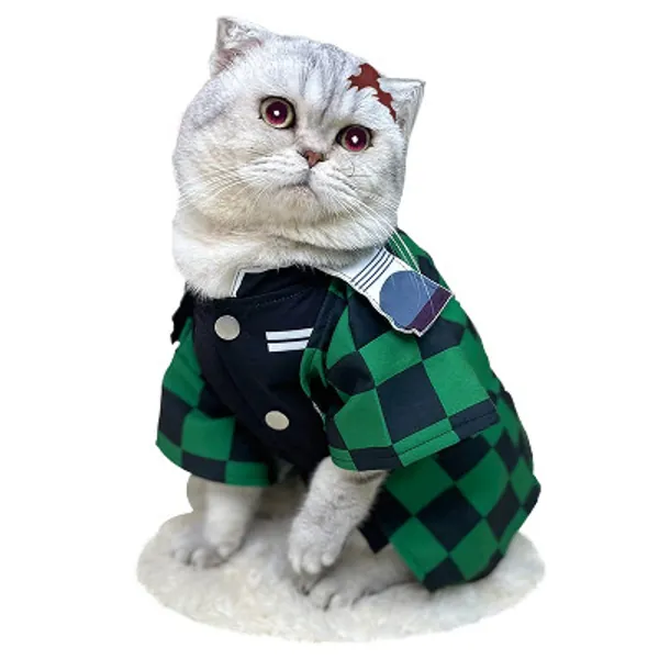 Anime Demon Slayer Pet Clothes kimetsu no Yaiba Pet Cartoon Costume Cosplay for Cat & Small Dog Christmas Cat Costumes
