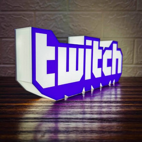 3D Printed Twitch Logo Light - Twitch
