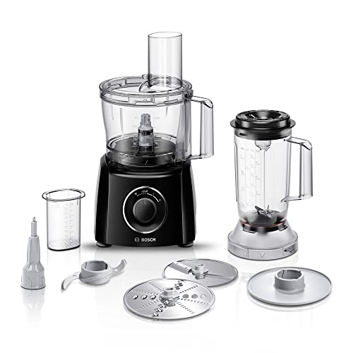 Bosch MultiTalent 3 MCM3201B 800W 2.3L Food Processor with 2 speeds, 1 litre blender and/Slicing/Grating/Beating attachments. AMAZON EXCLUSIVE - Black - Black