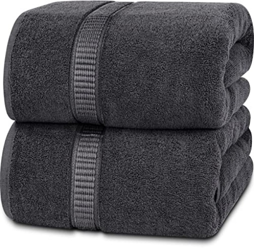 Utopia Towels - Lujosa Toalla de Baño Jumbo (90 x 180 CM, Gris) - 100% Algodón Ring Spun Altamente Absorbente y de Secado Rápido - Sábana de Baño Súper Suave (Paquete de 2) - Gris - 2