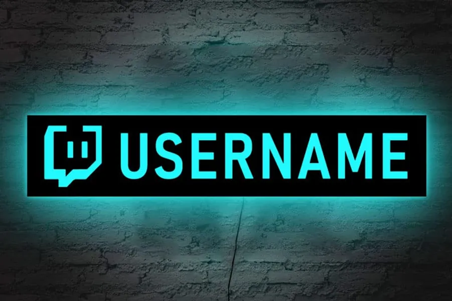 SOULSIS Etiqueta de jugador para Twitch,Letrero de neón de Facebook,Pinterest Lámpara Led, Luz de Instagram de etiqueta de jugador,Signo de TikTok Gamertag personalizado,Luz nocturna de Twitter