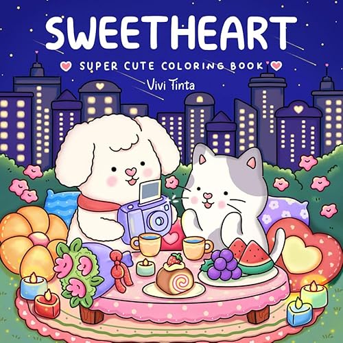 Sweetheart: Coloring Book for Adults & Teens Featuring Adorable Animals Valentines