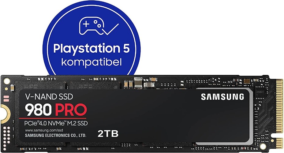 Samsung 980 PRO M.2 NVMe SSD (MZ-V8P2T0BW), 2 TB, PCIe 4.0, 7,000 MB/s Read, 5,000 MB/s Write, Internal Solid State Drive