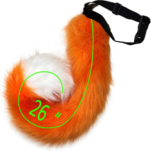 HAOAN Adults 26 Inch Wolf Tail Soft Long Fur Cat Fox Costume Tail for Halloween Fancy Party Costume - Orange