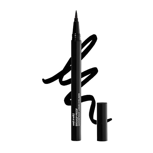 wet n wild Mega Last Breakup Proof Liquid Eyeliner - Ultra-Fine Brush, Waterproof, 16-Hour Long-Lasting Wear- Cruelty-Free & Vegan - Black - 1 Count (Pack of 1) - Black