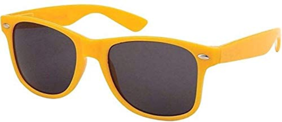 Boolavard® TM Clear Black Lens Classic Sunglasses - Style Unisex Shades UV400 Protective Mens Ladies (Yellow Tint)