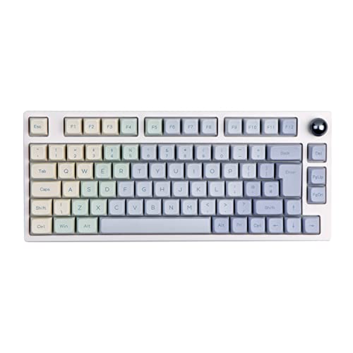 EPOMAKER Monet TH80 PRO 75% ISO(UK) Hot Swap RGB 2.4Ghz/Bluetooth 5.0/Wired Mechanical Keyboard with MDA PBT Keycaps, 4000mah Battery, Knob Control for WIN/Mac/PS4/PS5/Xbox (Flamingo Switch) - Epomaker Flamingo Switch - TH80 Monet ISO Version