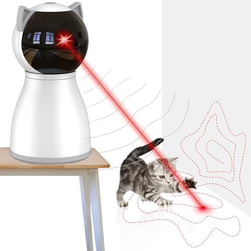 YVE LIFE Laser Toy for Indoor Cats, Motion Activated Interactive Cat Toys for Kitten/Dogs,USB Rechargeable,Fast and Slow Circling Pattern,Automatic On/Off and Silent