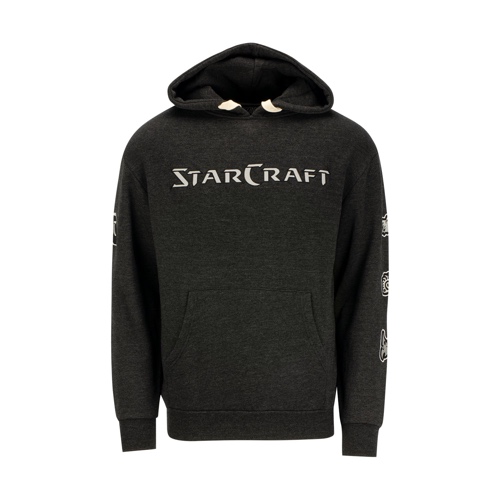 StarCraft Heavy Weight Patch Pullover Heather Black Hoodie | S