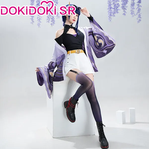 DokiDoki-SR Game Genshin Impact Raiden Shogun Cosplay Costume Baal Vacation Doujin