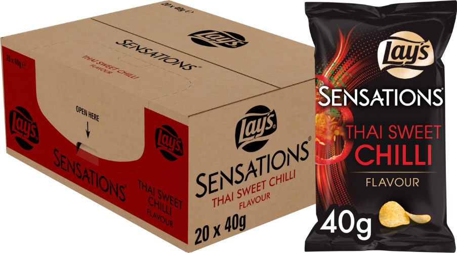 Lay's Sensations Thai Sweet Chilli Chips, Doos 20 stuks x 40 g