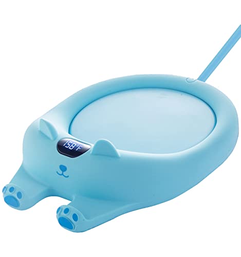 PUSEE Mug Warmer,Coffee Warmer for Desk Coffee Cup Warmer Auto Shut Off,Smart Candle Warmer with 3 Temp Settings,Electric Beverage Warmer Plate for Coffee,Cocoa,Tea,Water and Milk (Not Include Cup) - Blue