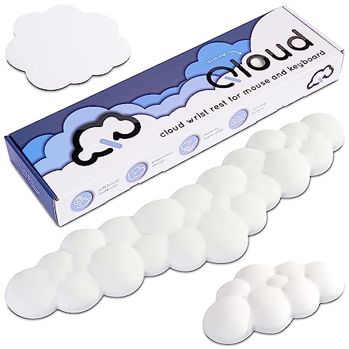 Qloud Cloud Wrist Rest – Cloud Palm Rest Keyboard Rest – Desk Cloud Wrist Pad – Keyboard Wrist Rest for Computer Keyboard Gaming Setup – Gaming Wrist Rest - Cloud Arm Rest Keyboard Wrist Pad White - Cloud White