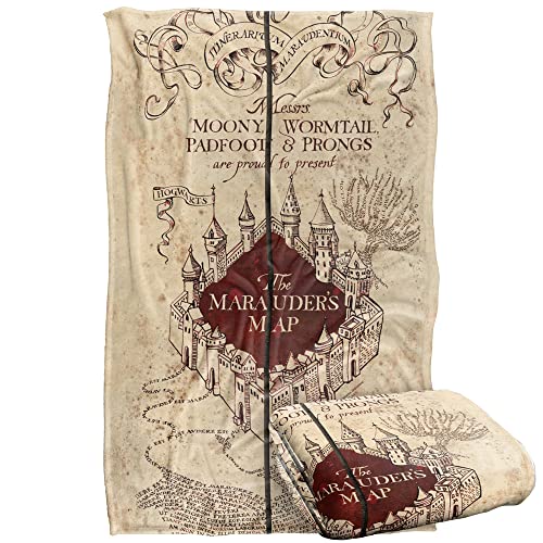 Harry Potter Marauder's Map Officially Licensed Silky Touch Super Soft Throw Blanket 36" x 58" - 36" x 58" - Folded Map