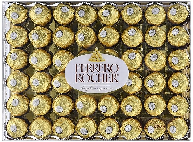 Ferrero Rocher Chocolate 48 Pieces Net Wt (600 Gram), 600 Grams - Hazelnut - 48 Count, 600 g (Pack of 1)