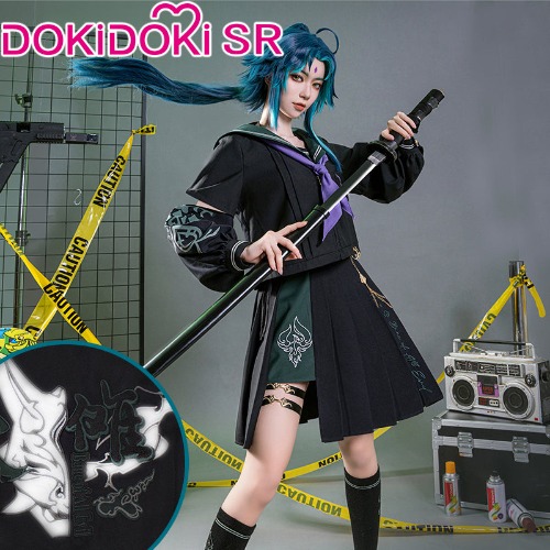 DokiDoki-SR Game Genshin Impact Cosplay Xiao JK Skirt Doujin Cool Casual Wear | S-PRESALE