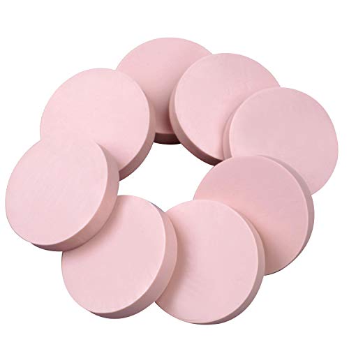8 Pcs 2"x2" Pink Rubber Carving Blocks for Stamp Soft Rubber Crafts, Soft and Easy to Carve (Round) - Round