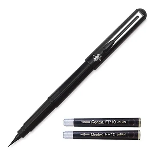 
                            Pentel Arts Portable Pocket Brush Pen (Medium Point), 1Pen & 2Refills
                        