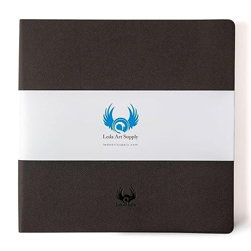 Square-Shaped Sketchbook, 10 x 10 inches, Lays Flat Flexible Sketch Book for Artists, Ideal for Ink, Watercolor, Pen, Pencils, 160 Tear Resistant Pages, Size: Square Large, Leda Art Supply - Square Large