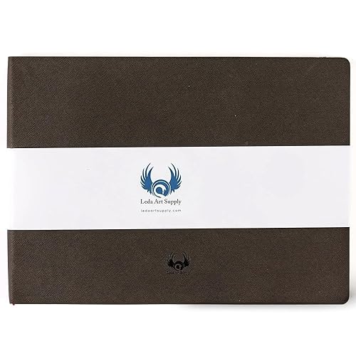Landscape-Shaped Sketchbook, 8.25 x 11.25 inches, Lays Flat Flexible Sketch Book for Artists, Ideal for Ink, Water Color, Pen, Pencils, 160 Tear Resistant Pages, Size: Landscape Large, Leda Art Supply - Landscape Large