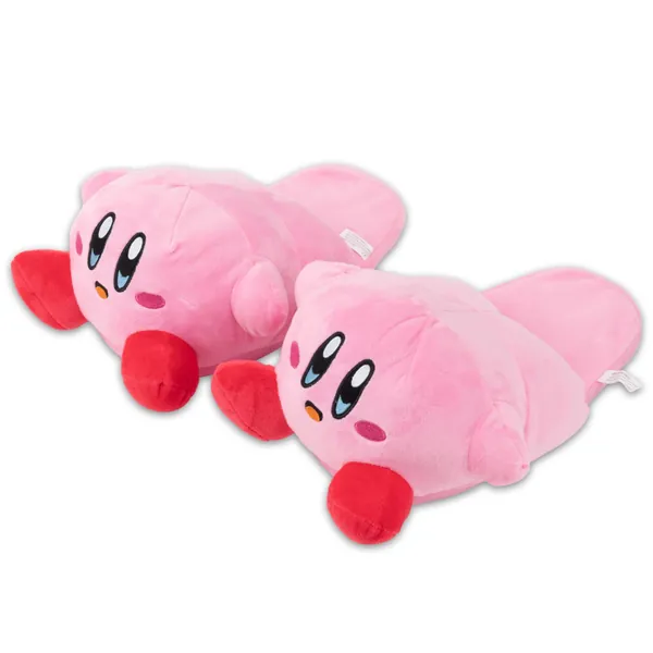 Glopastel Kirby Slippers Cute Anime Video Game Smash Bros Fuzzy Slip On House Shoes One Size Adults Women Men (Pink), Medium