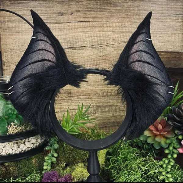 Faux Fur Ears-BASIC BLACK BAT