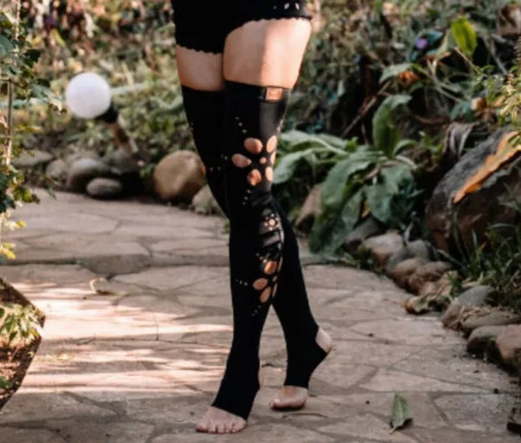 Steampunk Stockings with Flower Cut Outs | Etsy