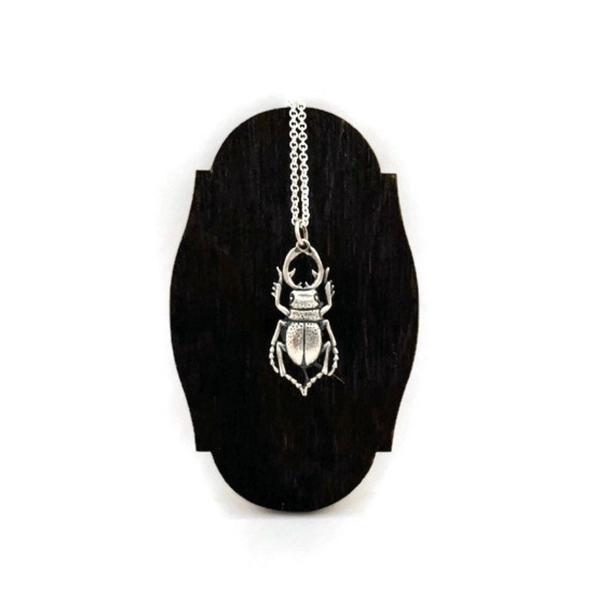 Sterling Silver Beetle Necklace