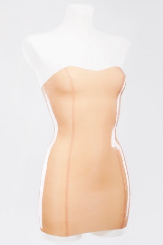 White Latex Strapless Tube Dress | Bright & Shiny