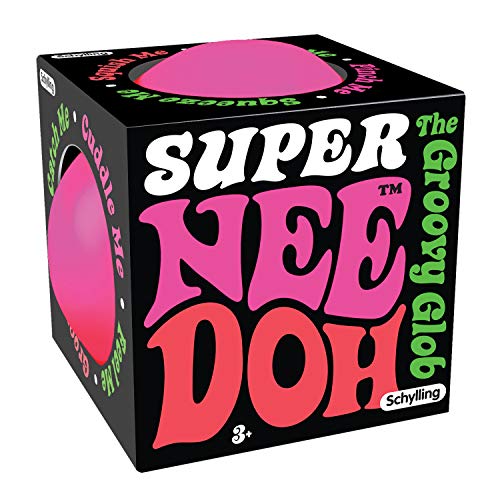 Schylling Brand Original Super Nee Doh Stress Ball Fidget Toy - Huge 4.5" in Diameter - Jumbo Squishy Squeezy Fun - Colors Assorted - Ages 3+
