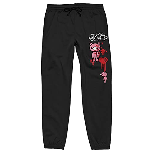Bioworld Gloomy Bear Dripping Heart Adult Unisex Black Graphic Sweatpants - Large