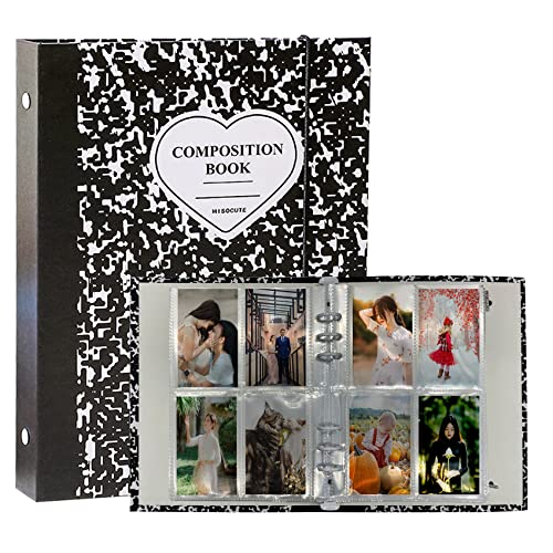 QiuchenYH A5 Binder Photocard Album with 25Pcs Inner Pages 3 Inch Photo Album Sleeves Kpop Photocard Holder Photocard Collect Book for Photos Pictures Cards Storage Black - Black