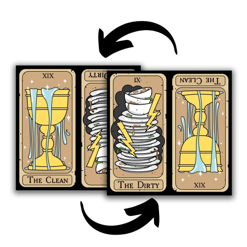 Tarot Cards Dishwasher Magnet Clean Dirty Sign