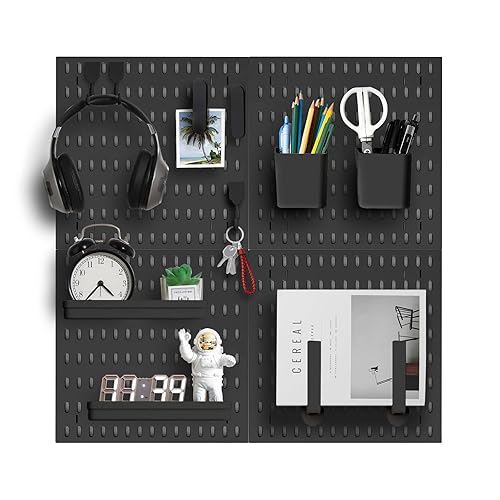 Zestify Revamp Your Space With A Versatile Pegboard Kit - Effortlessly Organize Home, Office, And Gaming Setup With Customizable Hanging Solutions (Black) - Black