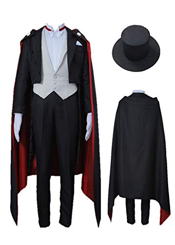 US Size Cosplay Tuxedo Mask Costume clothing full set Black - Men XL